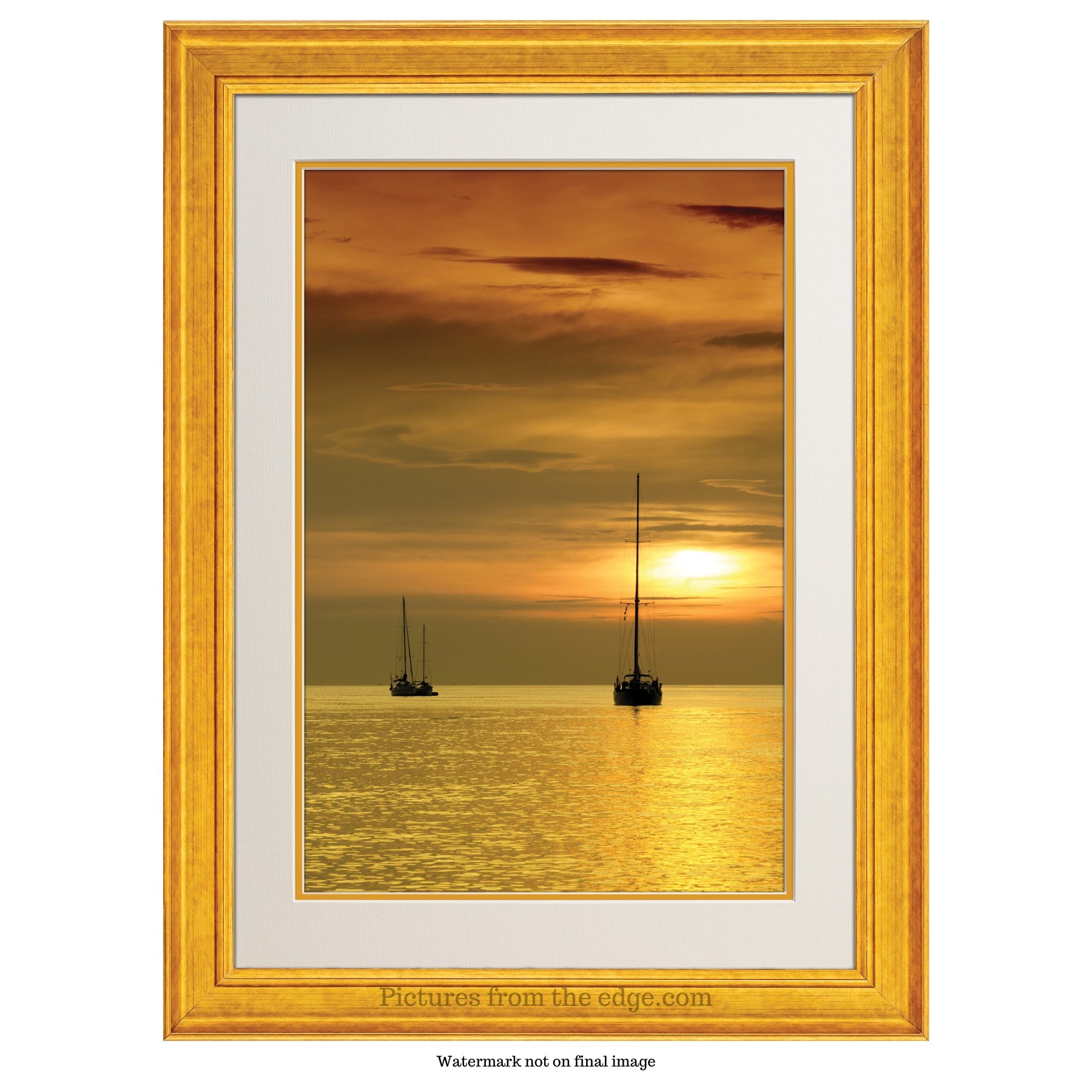 BeMoved by Sunset on Sailboats Poster. Movable and Removable!