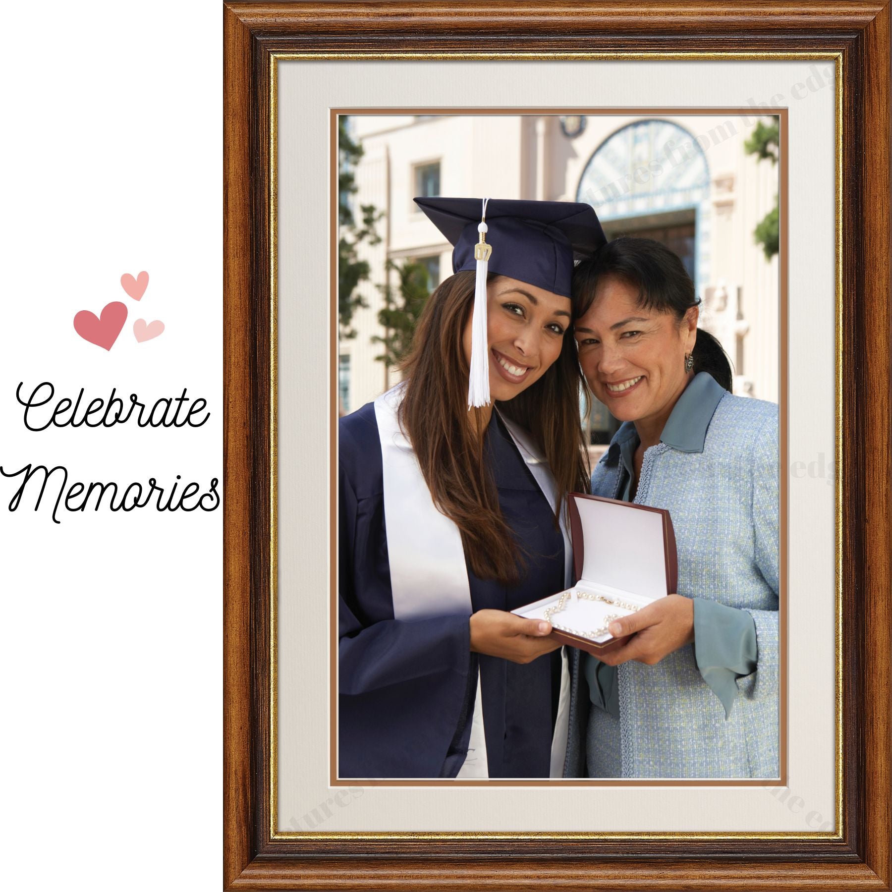 Custom Poster Brown Frame. Moveable and removeable. Celebrate memories